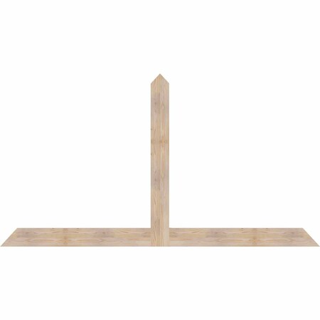 Ekena Millwork Portland Smooth Timber Gable Bracket, Douglas Fir, 96"W x 52"H x 1 1/2"D x 5 1/2"F, 13/12 Pitch GBW096X52X0206POR00SDF
